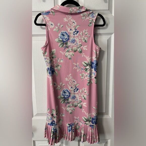 Laura Ashley Golf & Tennis Floral Pink Women's Dress Medium Sleeveless Gorpcore - Picture 7 of 10